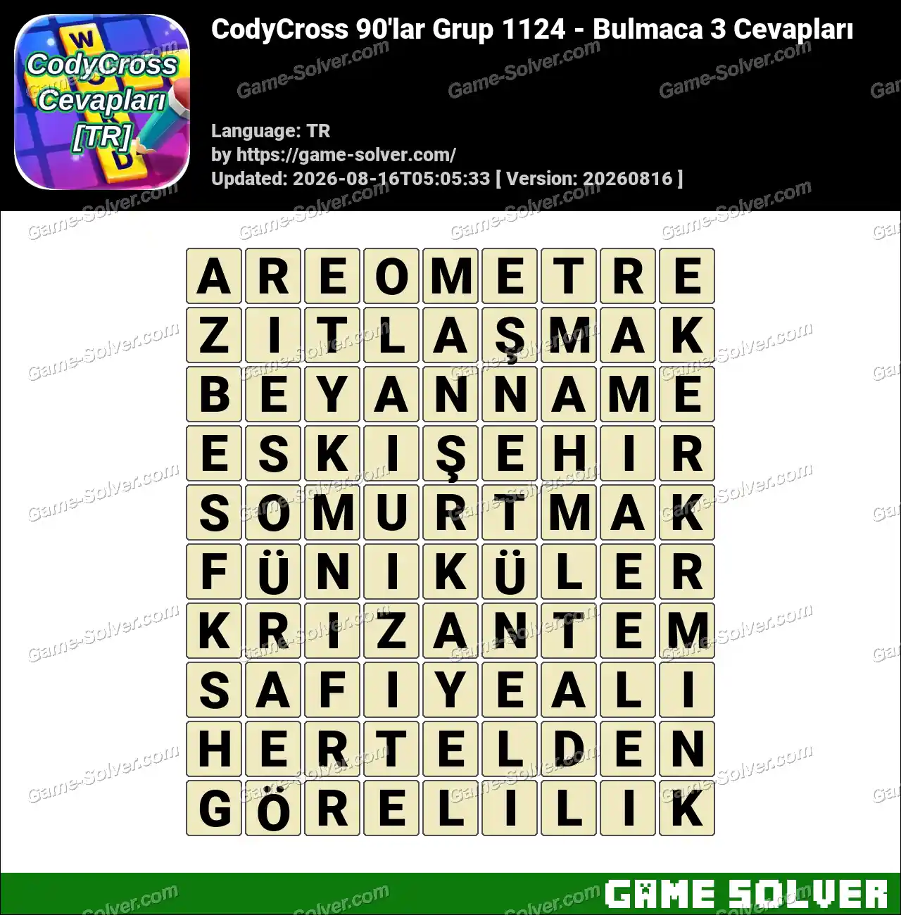 CodyCross 90’lar Grup 1124 – Bulmaca 3 Cevapları